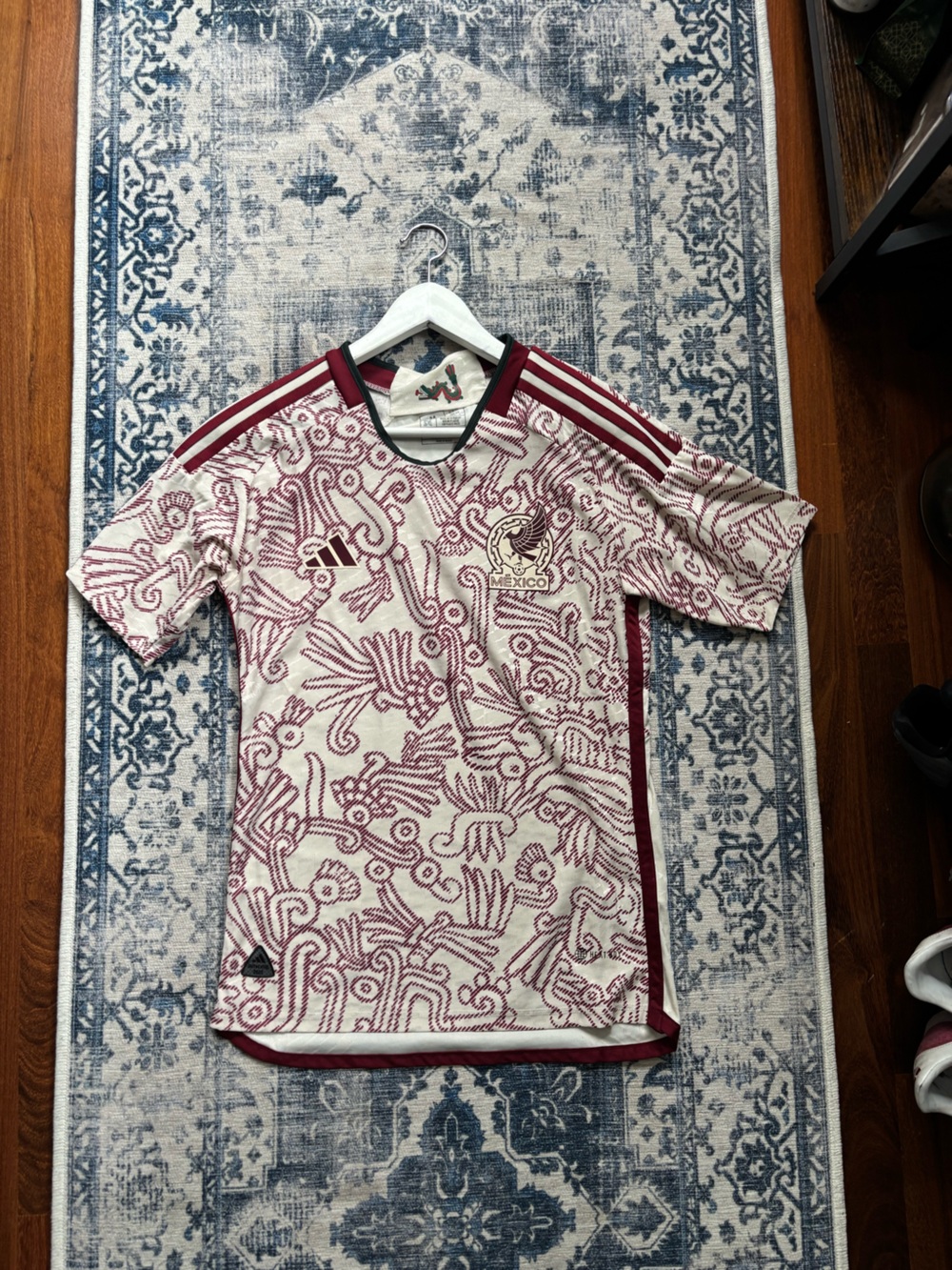 adidas White & Maroon Mexico Soccer Jersey